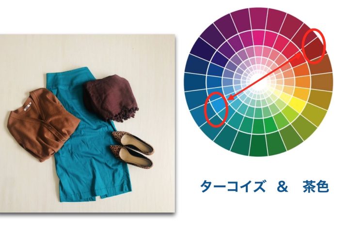 Brown × Turquoise 2色配色