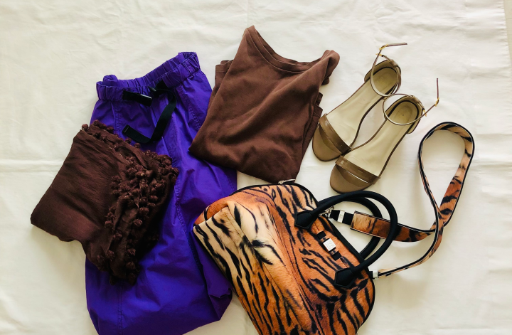 Brown × Purple コーデ