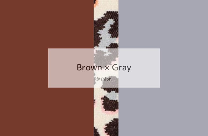 Brown × Gray配色ファッション