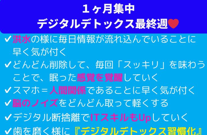 8月🌻1ヶ月集中デジタル断捨離デトックス📲